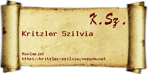 Kritzler Szilvia névjegykártya